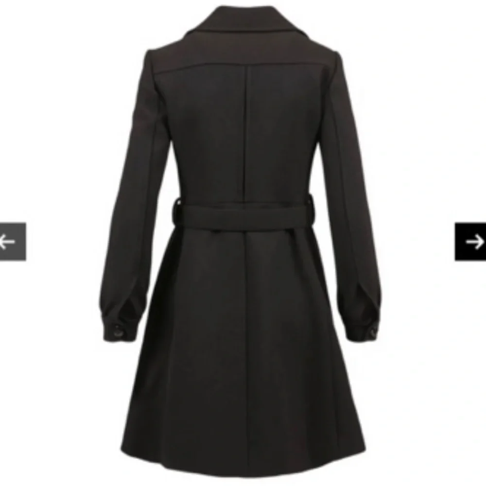 GUCCI black wool jacket large logo belt button down cuff long coat Luxury NWT - Picture 3 of 14